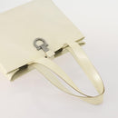 Salvatore Ferragamo Gancini Shoulder Bag Leather 2 Set White Beige Auth BA13060-5