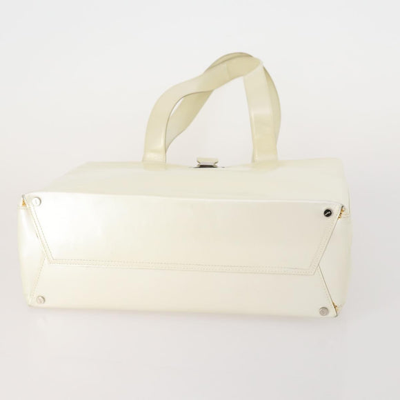 Salvatore Ferragamo Gancini Shoulder Bag Leather 2 Set White Beige Auth BA13060