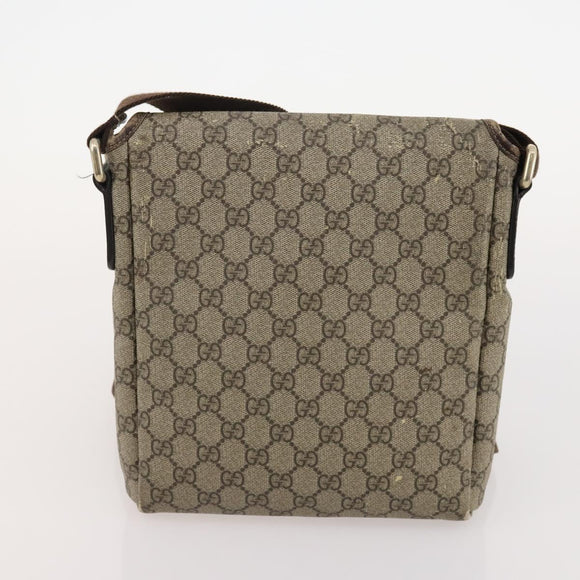 GUCCI GG Supreme Shoulder Bag PVC Leather 3 Set Beige Brown Auth BA13062