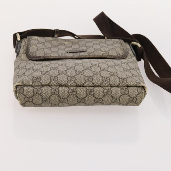 GUCCI GG Supreme Shoulder Bag PVC Leather 3 Set Beige Brown Auth BA13062