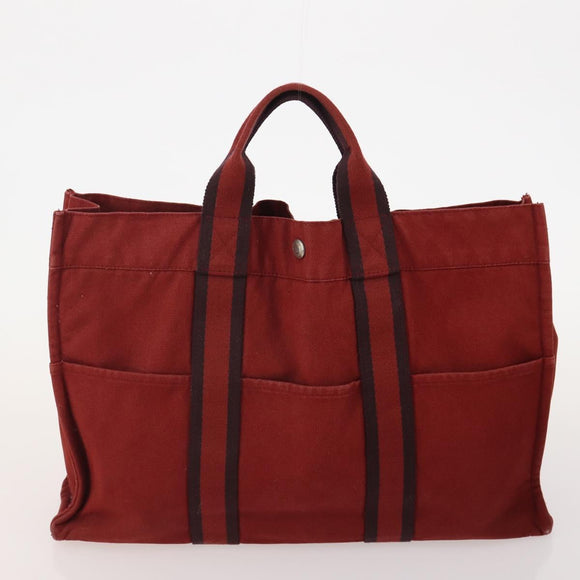 HERMES Her Line Handtasche Canvas 4er Set Rot Schwarz Auth BA13063