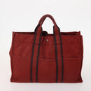 HERMES Her Line Handtasche Canvas 4er Set Rot Schwarz Auth BA13063-15