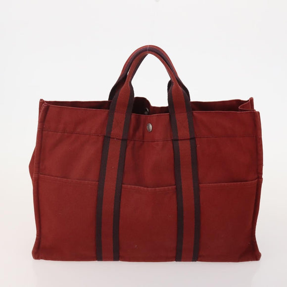 HERMES Her Line Handtasche Canvas 4er Set Rot Schwarz Auth BA13063