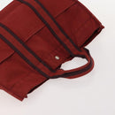 HERMES Her Line Handtasche Canvas 4er Set Rot Schwarz Auth BA13063-17