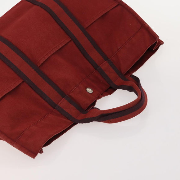 HERMES Her Line Handtasche Canvas 4er Set Rot Schwarz Auth BA13063
