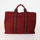 HERMES Her Line Handtasche Canvas 4er Set Rot Schwarz Auth BA13063-2