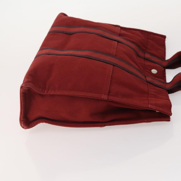 HERMES Her Line Handtasche Canvas 4er Set Rot Schwarz Auth BA13063