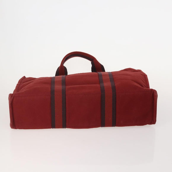 HERMES Her Line Handtasche Canvas 4er Set Rot Schwarz Auth BA13063