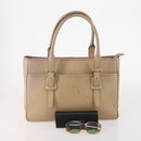 BURBERRY Shoulder Bag Leather plastic 2 Set Beige Brown Auth BA13064-15