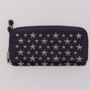 Jimmy Choo Long Wallet Leather 2 Set Gray Purple Auth BA13065-10