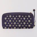 Jimmy Choo Long Wallet Leather 2 Set Gray Purple Auth BA13065-11