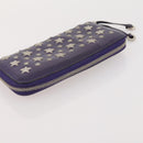 Jimmy Choo Long Wallet Leather 2 Set Gray Purple Auth BA13065-13