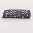 Jimmy Choo Long Wallet Leather 2 Set Gray Purple Auth BA13065-14