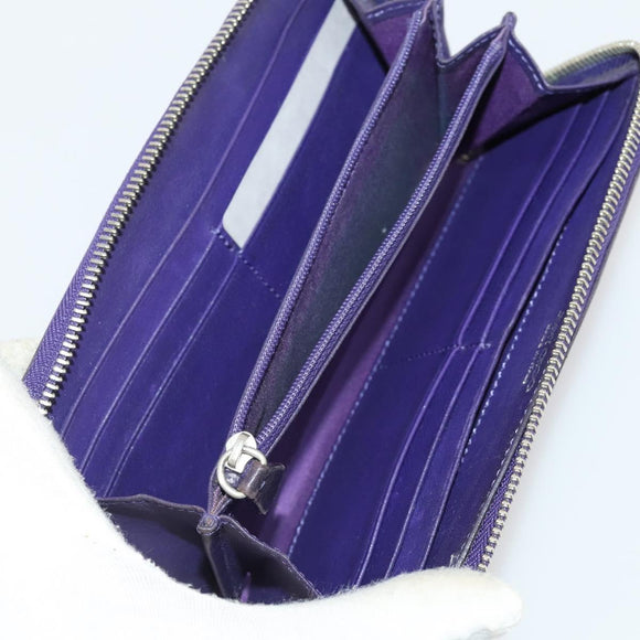 Jimmy Choo Long Wallet Leather 2 Set Gray Purple Auth BA13065
