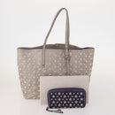 Jimmy Choo Long Wallet Leather 2 Set Gray Purple Auth BA13065-19