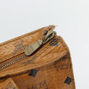 MCM Vicetos Logogram Tote Bag PVC Leather Brown Gold Auth BA13066-10