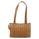 MCM Vicetos Logogram Tote Bag PVC Leather Brown Gold Auth BA13066-2