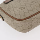Christian Dior Honeycomb Canvas Schoudertas PVC Beige Zilver Auth BA13067-16