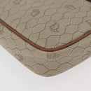 Christian Dior Honeycomb Canvas Schoudertas PVC Beige Zilver Auth BA13067-17