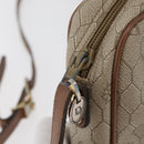 Christian Dior Honeycomb Canvas Schoudertas PVC Beige Zilver Auth BA13067-9