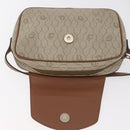 Christian Dior Honeycomb Canvas Schoudertas PVC Beige Zilver Auth BA13067-10