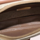 Christian Dior Honeycomb Canvas Schoudertas PVC Beige Zilver Auth BA13067-12