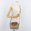 Christian Dior Honeycomb Canvas Schoudertas PVC Beige Zilver Auth BA13067-22