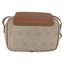 Christian Dior Honeycomb Canvas Schoudertas PVC Beige Zilver Auth BA13067-2