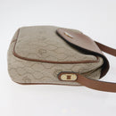 Christian Dior Honeycomb Canvas Schoudertas PVC Beige Zilver Auth BA13067-3