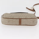 Christian Dior Honeycomb Canvas Schoudertas PVC Beige Zilver Auth BA13067-5