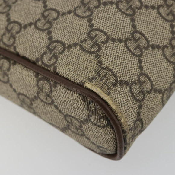 GUCCI GG Supreme Web Sherry Line Schultertasche PVC Beige Gold 547926 Auth BA13068
