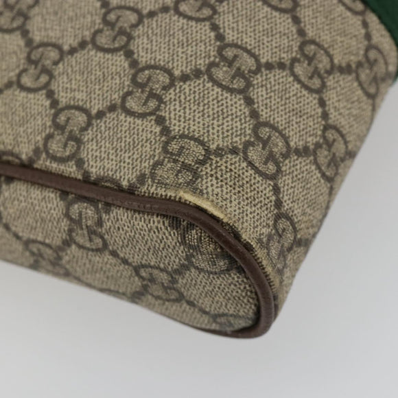 GUCCI GG Supreme Web Sherry Line Schultertasche PVC Beige Gold 547926 Auth BA13068