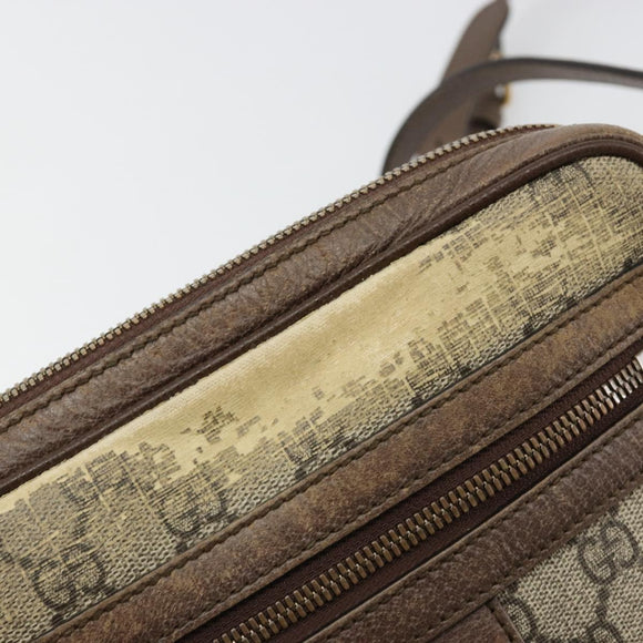 GUCCI GG Supreme Web Sherry Line Schultertasche PVC Beige Gold 547926 Auth BA13068