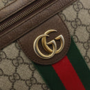 GUCCI GG Supreme Web Sherry Line Schultertasche PVC Beige Gold 547926 Auth BA13068-18