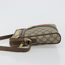 GUCCI GG Supreme Web Sherry Line Schultertasche PVC Beige Gold 547926 Auth BA13068-4