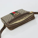 GUCCI GG Supreme Web Sherry Line Schultertasche PVC Beige Gold 547926 Auth BA13068-6