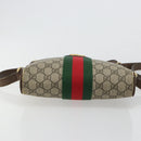 GUCCI GG Supreme Web Sherry Line Schultertasche PVC Beige Gold 547926 Auth BA13068-5
