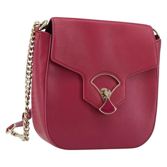 BVLGARI Schouderkettingtas Leer Roze Goud Auth BA13069A