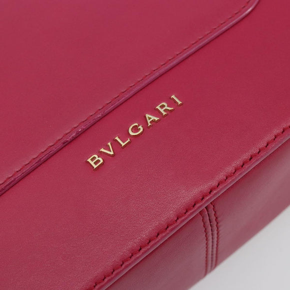 BVLGARI Schouderkettingtas Leer Roze Goud Auth BA13069A