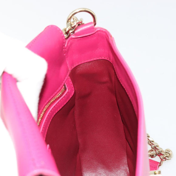 BVLGARI Schouderkettingtas Leer Roze Goud Auth BA13069A