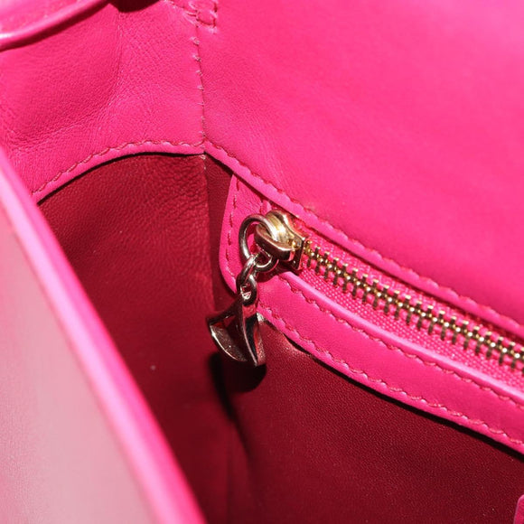 BVLGARI Schouderkettingtas Leer Roze Goud Auth BA13069A
