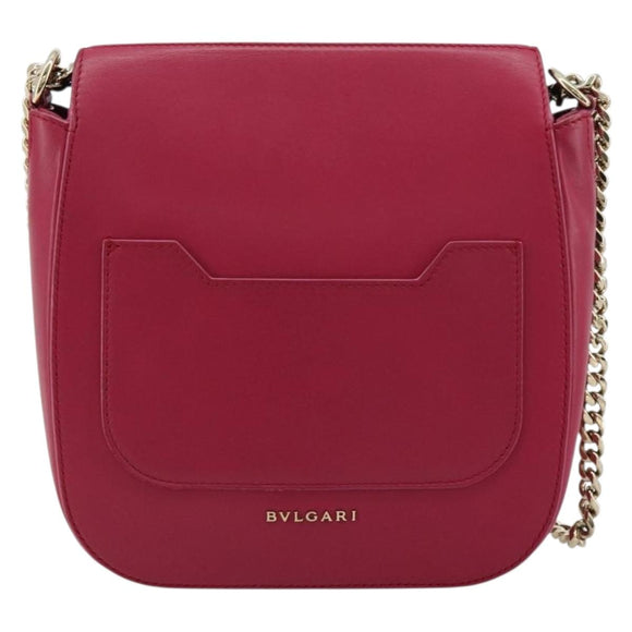 BVLGARI Schouderkettingtas Leer Roze Goud Auth BA13069A