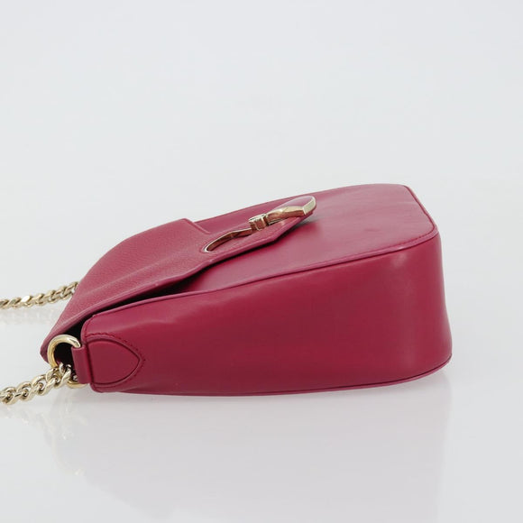BVLGARI Schouderkettingtas Leer Roze Goud Auth BA13069A
