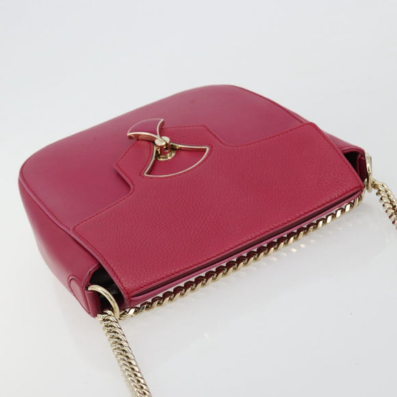BVLGARI Schouderkettingtas Leer Roze Goud Auth BA13069A