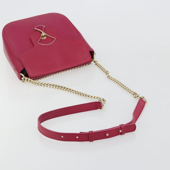 BVLGARI Schouderkettingtas Leer Roze Goud Auth BA13069A