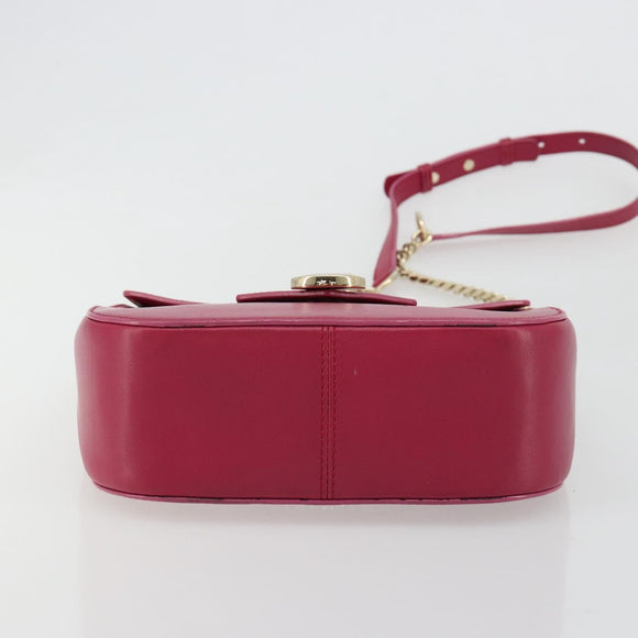 BVLGARI Schouderkettingtas Leer Roze Goud Auth BA13069A