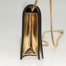 VERSACE Chain Shoulder Bag Patent leather Gold Auth BA1306AM-4