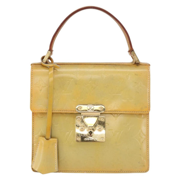 LOUIS VUITTON Monogram Vernis Spring Street Hand Bag Gris M91029 LV Auth BA13070