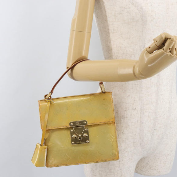 LOUIS VUITTON Monogram Vernis Spring Street Hand Bag Gris M91029 LV Auth BA13070