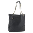 CHANEL Matelasse Chain Tote Bag Leather Black Gold CC Auth BA13071-1